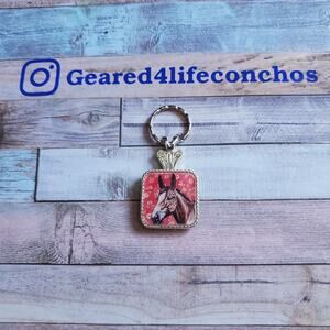 Concho keychain western concho keyring mule lover gift
